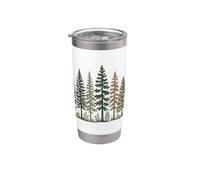 Vintage Pine Forest Hiking Trails Nature Camping Hiker Stainless Steel Insulated Tumbler