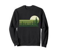 Vintage Pine Forest Moonlight Retro Nature Casual Sweatshirt