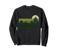 Vintage Pine Forest Moonlight Retro Nature Casual Sweatshirt