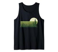 Vintage Pine Forest Moonlight Retro Nature Casual Tank Top