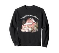 Vintage Pink Christmas Farmhouse Snowman Old Country Barn Sweatshirt
