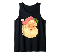 Vintage Pink Christmas Santa Claus Merry Xmas Women Girls Tank Top