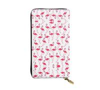 Vintage Pink Flamingo Pattern Print Leather Long Clutch Wallet â€“ Fashionable, Personalized, and Durable Coin Pocket