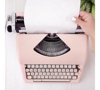 Vintage Pink Portable Manual Typewriter - Classic Retro Series Word Processor - Perfect for Writers, Journalists, & Typewriter Enthusiasts