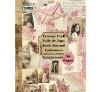 Vintage Pink Toile de Jouy Junk Journal Ephemera: Cut and Create