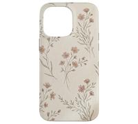 Vintage Pink Wildflower Ditsy Floral on Cream Aesthetic Case for iPhone 14 Pro Max
