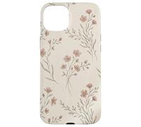 Vintage Pink Wildflower Ditsy Floral on Cream Aesthetic Case for iPhone 15 Plus