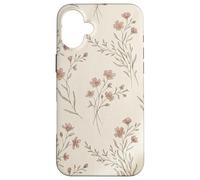 Vintage Pink Wildflower Ditsy Floral on Cream Aesthetic Case for iPhone 16 Plus