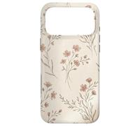 Vintage Pink Wildflower Ditsy Floral on Cream Aesthetic Case for iPhone 17 Pro Max