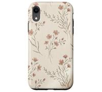 Vintage Pink Wildflower Ditsy Floral on Cream Aesthetic Case for iPhone XR