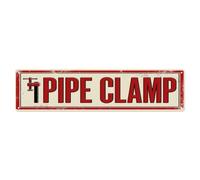 Vintage Pipe Clamp Industrial Tools Wall Decor Metal Tin Sign