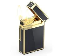 Vintage Pipe Lighter, Metal Soft Flame Flip Lighter Gifts for Men, Classic Side-Wheel Ignition, without Butane