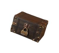 Vintage Pirate Themed Wood Treasured Chest With Secret Code For Mysterious Storage And Home Decoration Daily Use Jewelry Storage Solution