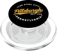 Vintage Pittsburgh Pennsylvania The Steel City Yellow Text PopSockets PopGrip for MagSafe