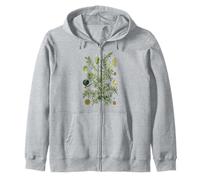 Vintage Plant Neutral Juniper Tree Branch Zip Hoodie
