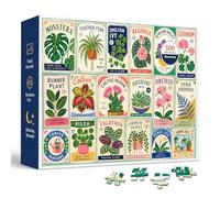 Vintage Plant Posters 500 Piece Jigsaw Puzzle for Adults, Houseplant Seed Packet Collage Artwork