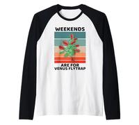 Vintage Plants Lover Weekends are for Venus Flytrap Raglan Baseball Tee