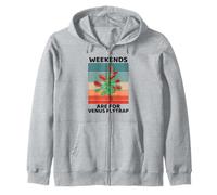 Vintage Plants Lover Weekends Are For Venus Flytrap Zip Hoodie