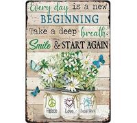 Vintage Plaque Social Worker Everyday Is A New Beginning Peace Love Social Work Retro Poster Plaque Metal Tin Sign Wall Decor For Kitchen Bar Pub Farm House Gift For Women Men 8x12 Inch