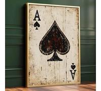Vintage Playing Cards Wall Art Ace Of Spades Poster Vintage Poker Wall Art Poker Artwork Ace Of Spades Canvas Metal Art Signs Playing Card Poster Bar Decor 16x24inch No Frame