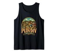 Vintage Plovdiv Bulgaria Travel Souvenir Landmark Gift Tank Top