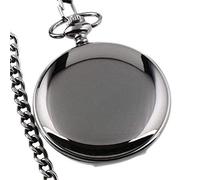 Vintage Pocket Watch for Men Women,Retro Classical 4.5cm Size Gold Polish Quartz Pocket Watch Pendant Chain Smooth Pocket Watches Gift (Gold) (Black)