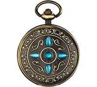 Vintage Pocket Watch,Pocket Watch with Chain for Men Women,Vintage Pocket Watch Cat's Eye Automatic Mechanical Pocket Watch Retro Flip Pocket Watch 1.9 Inch Photo Pocket Watch Classic Pocket Watches (