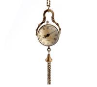 Vintage Pocket Watch Quartz Movement Waist Hanging Golden Alloy Glass | Decorative Effect, One-piece Format, Retro Fashion Styling with Glass Detail and Alloy Finish