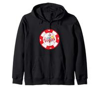 Vintage Poker Chip Las Vegas Trip Souvenir Viva Las Vegas Zip Hoodie