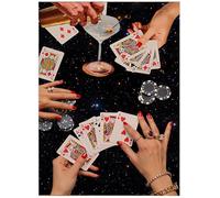 Vintage Poker Diamond Art Kits for Adults Beginner,Black DIY Modern Diamond Painting 5D Round Full Drill Diamond Dots Gem Art Crafts with Tools,Funny Crafts for Home Wall Decor&Gift-12x16in
