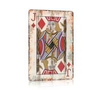 Vintage Poker Metal Sign Jack of Dianmonds Tin Sign Playing Card Wall Sign Man Cave Home Wall Decor 12x16 Inch