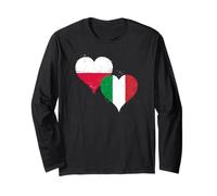 Vintage Poland Italy Flags are Cool for Proud Polish Italian Long Sleeve T-Shirt