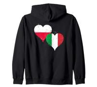 Vintage Poland Italy Flags are Cool for Proud Polish Italian Zip Hoodie