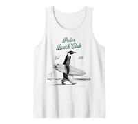 Vintage Polar Beach-Club Penguin Surfer Tank Top