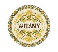 Vintage Polish Folk Art Witamy Welcome Wheat Sheaf Metal Tin Sign