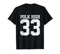 Vintage Polk High Football Jersey 33 T-Shirt, Men, Black, Large