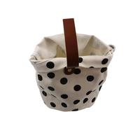 Vintage Polka Dot Canvas Bucket Bag,Large Capacity Handbag,Korean Style Lunch Bag,Cute Mummy Handbag