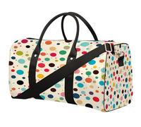 Vintage Polka Dot Pattern Foldable Travel Duffle Bag Waterproof Sports Gym Bag with Shoulder Straps