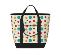 Vintage Polka Dots,Lunch Bags Large Capacity Insulated Tote Bag For Women Men Work Picnic Travel