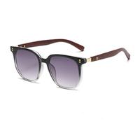 Vintage Polygonal Wood Grain Temple Sunglasses Statement Trend Sunglasse(03,A)