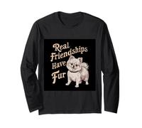 Vintage Pomeraner pointed dog with a humorous saying Long Sleeve T-Shirt