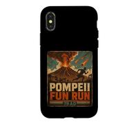 Vintage Pompeii Fun Run Ancient Rome Volcano Eruption Humor Case for iPhone X/XS