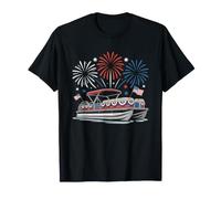 Vintage Pontoon Captain Fourth July American Distressed T-Shirt