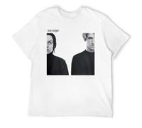 Vintage Pop Music Inspired Graphic Tee Minimalist Black and White Portrait T-Shirt for Men and Women, Aesthetic Duo Faces Graphic Tee, Retro Style Top White-Style L