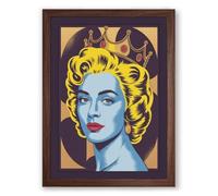 Vintage Pop Portrait Pop Art Framed Wall Art Print A2 (59.4×42cm) Walnut, Wall Decor for Living Room, Bedroom, Office & Home, Ready to Hang, Art Gift