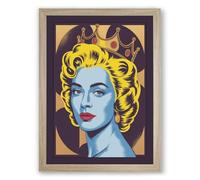 Vintage Pop Portrait Pop Art Framed Wall Art Print A4 (29.7×21cm) Oak, Wall Decor for Living Room, Bedroom, Office & Home, Ready to Hang, Art Gift