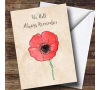 Vintage Poppy Personalised Remembrance Day Card - Personalised Remembrance Day Card, For Army Soldier, Veteran, Thank You For Your Service