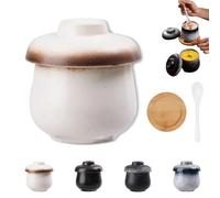 Vintage Porcelain Coddled Egg Cups, Coddled Egg Cups,Eggs Coddlers Sets with Lids, for Steaming Eggs, Making Soup, Pudding (Style D)