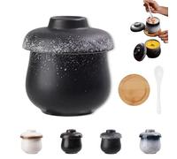 Vintage Porcelain Coddled Egg Cups, Coddled Egg Cups,Eggs Coddlers Sets with Lids, for Steaming Eggs, Making Soup, Pudding (Style C)