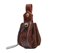 Vintage Portable Belt Pouches Medieval Styles Drawstring Bag Cosplay Dices Bag PU Leather Coin Purse Halloween Waist Pack